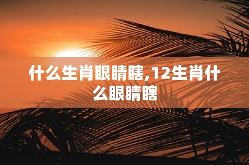 什么生肖眼睛瞎,12生肖什么眼睛瞎