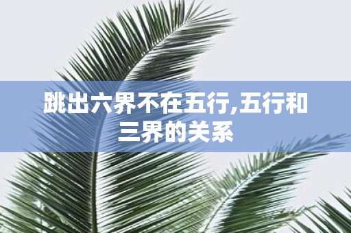 跳出六界不在五行,五行和三界的关系