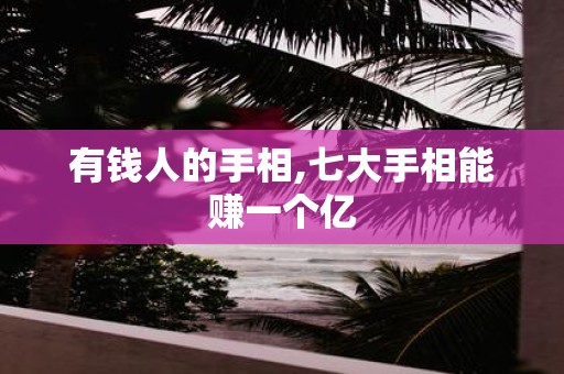 有钱人的手相,七大手相能赚一个亿