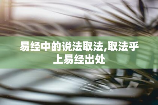 易经中的说法取法,取法乎上易经出处