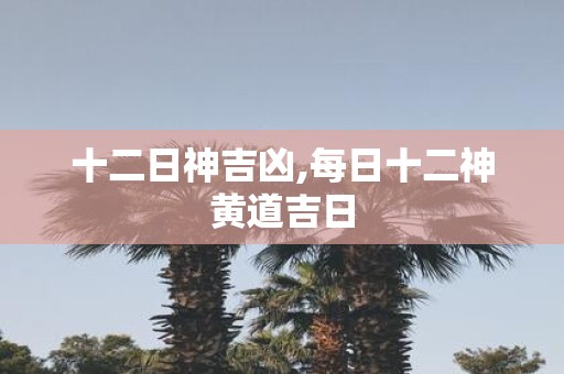 十二日神吉凶,每日十二神黄道吉日