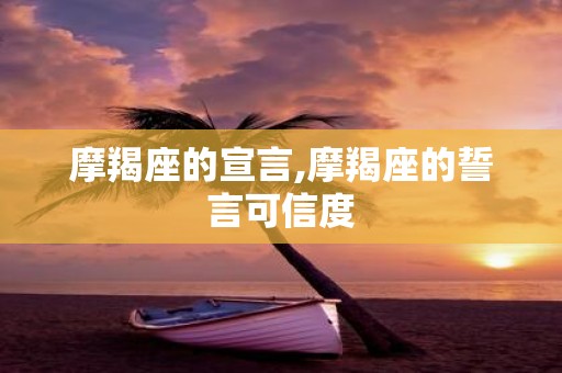 摩羯座的宣言,摩羯座的誓言可信度