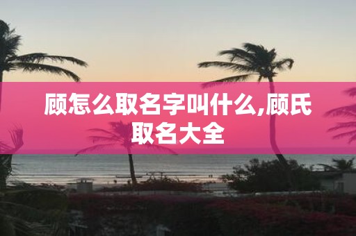 顾怎么取名字叫什么,顾氏取名大全