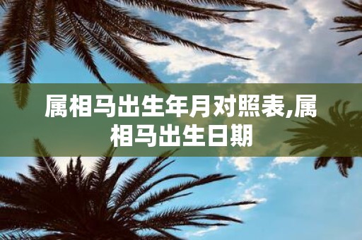 属相马出生年月对照表,属相马出生日期