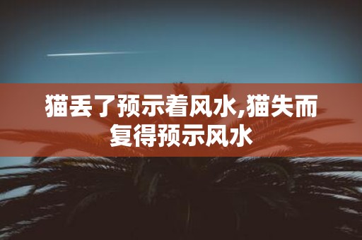 猫丢了预示着风水,猫失而复得预示风水