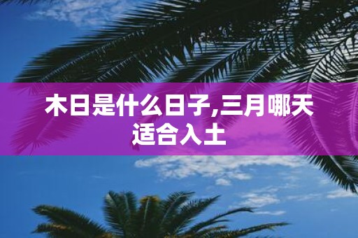 木日是什么日子,三月哪天适合入土