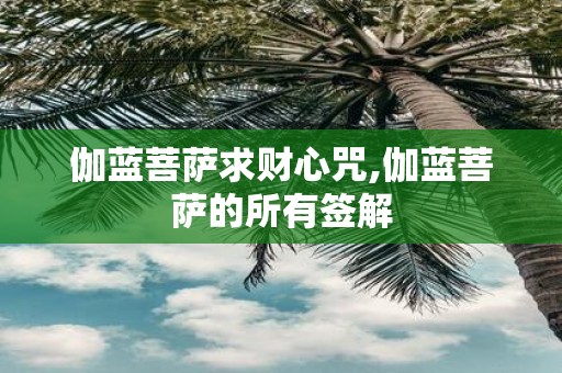 伽蓝菩萨求财心咒,伽蓝菩萨的所有签解