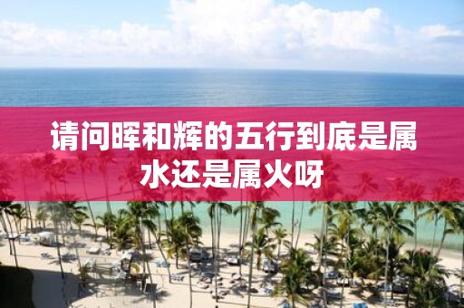请问晖和辉的五行到底是属水还是属火呀