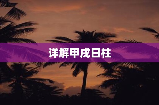 详解甲戌日柱