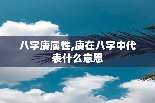 八字庚属性,庚在八字中代表什么意思