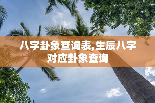 八字卦象查询表,生辰八字对应卦象查询