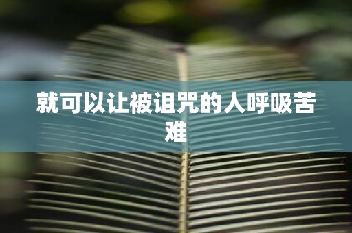 就可以让被诅咒的人呼吸苦难