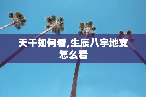 天干如何看,生辰八字地支怎么看