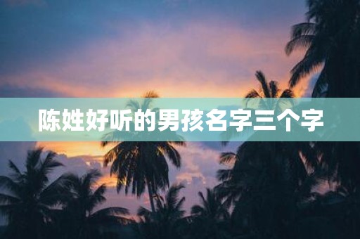 陈姓好听的男孩名字三个字