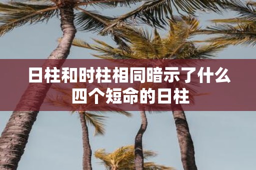 日柱和时柱相同暗示了什么 四个短命的日柱