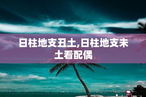 日柱地支丑土,日柱地支未土看配偶