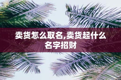 卖货怎么取名,卖货起什么名字招财