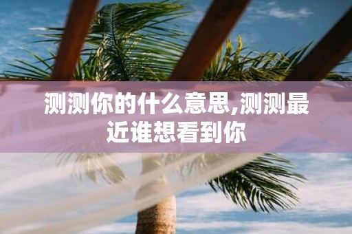 测测你的什么意思,测测最近谁想看到你