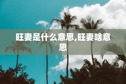 旺妻是什么意思,旺妻啥意思