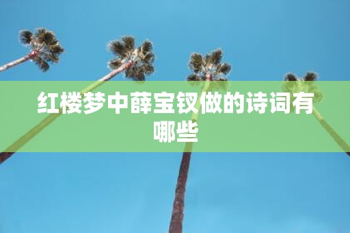 红楼梦中薛宝钗做的诗词有哪些