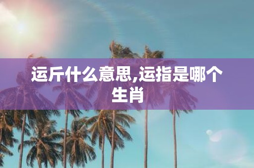 运斤什么意思,运指是哪个生肖