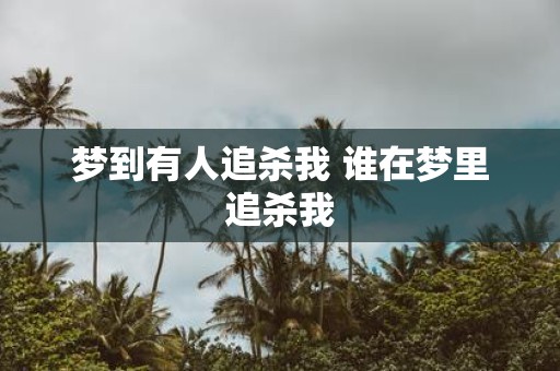 梦到有人追杀我 谁在梦里追杀我