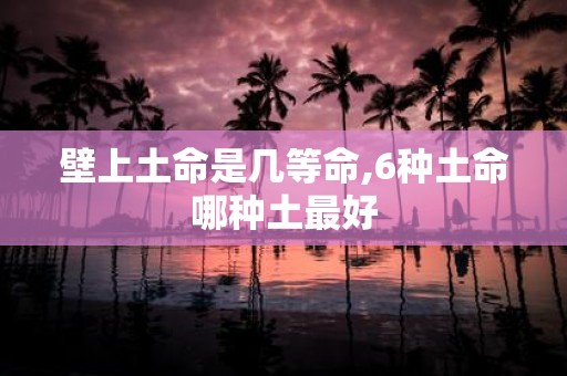 壁上土命是几等命,6种土命哪种土最好