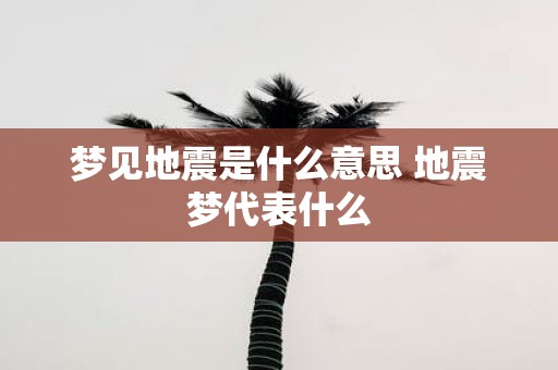 梦见地震是什么意思 地震梦代表什么