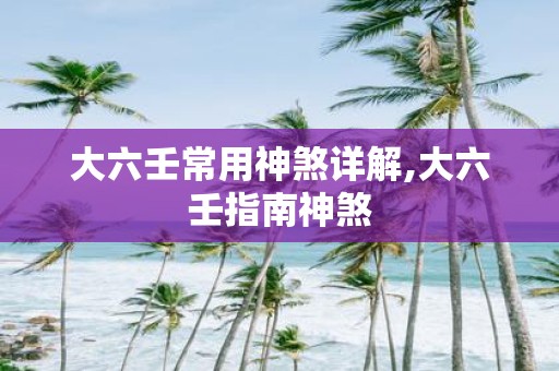 大六壬常用神煞详解,大六壬指南神煞