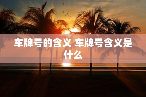 车牌号的含义 车牌号含义是什么