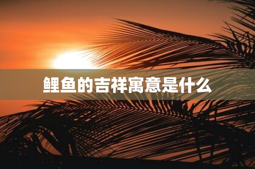 鲤鱼的吉祥寓意是什么