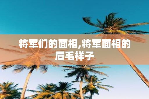 将军们的面相,将军面相的眉毛样子