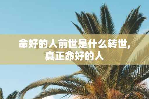 命好的人前世是什么转世,真正命好的人