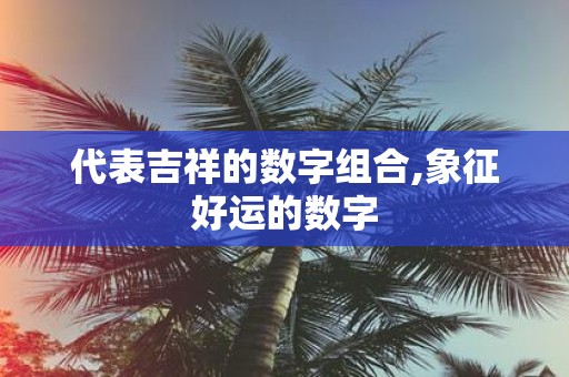 代表吉祥的数字组合,象征好运的数字