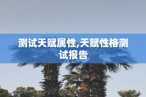 测试天赋属性,天赋性格测试报告