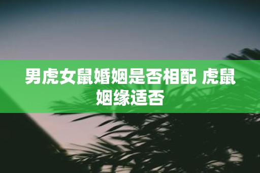 男虎女鼠婚姻是否相配 虎鼠姻缘适否