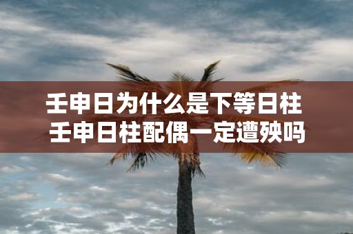 壬申日为什么是下等日柱 壬申日柱配偶一定遭殃吗