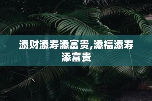 添财添寿添富贵,添福添寿添富贵