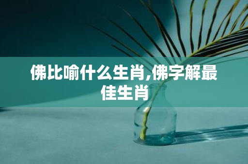 佛比喻什么生肖,佛字解最佳生肖