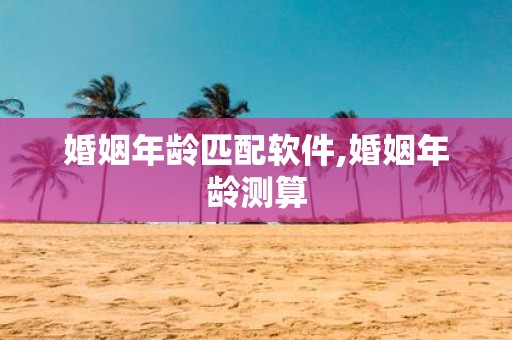 婚姻年龄匹配软件,婚姻年龄测算