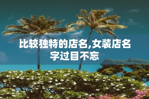 比较独特的店名,女装店名字过目不忘