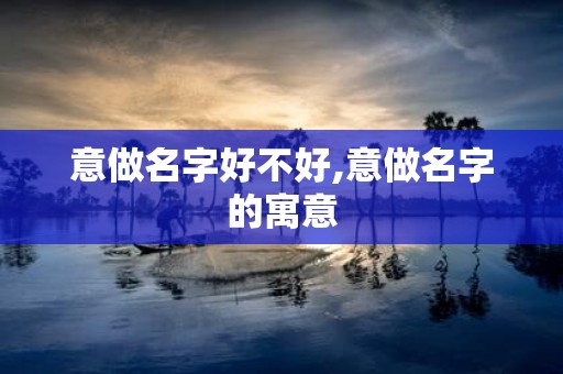 意做名字好不好,意做名字的寓意