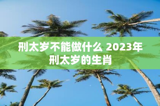 刑太岁不能做什么 2025年刑太岁的生肖