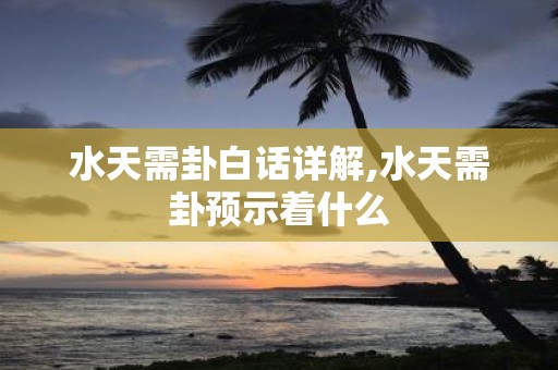 水天需卦白话详解,水天需卦预示着什么