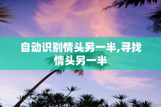 自动识别情头另一半,寻找情头另一半