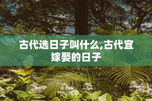 古代选日子叫什么,古代宜嫁娶的日子