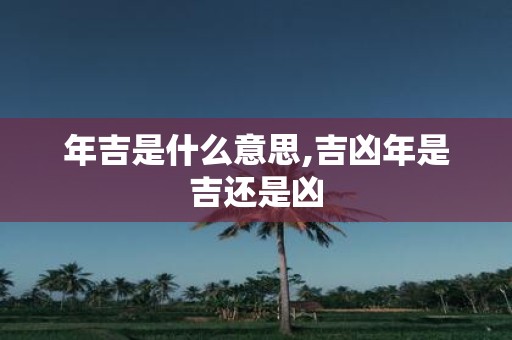 年吉是什么意思,吉凶年是吉还是凶
