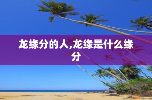龙缘分的人,龙缘是什么缘分
