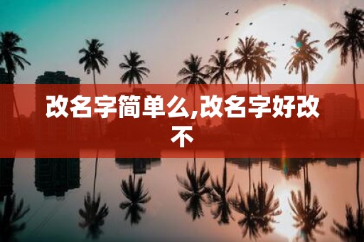 改名字简单么,改名字好改不