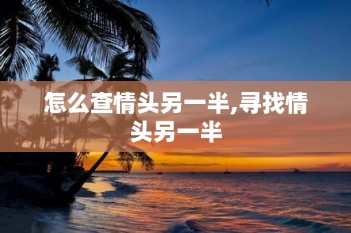 怎么查情头另一半,寻找情头另一半